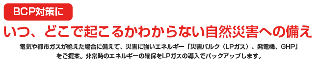 平常時からLPガスの併用で、いざという時の備えを